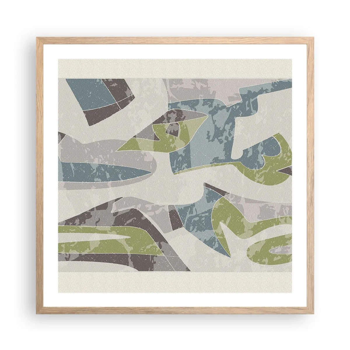 Poszter világos tölgy keretben - Kompozíció üveg mögött - 60x60 cm