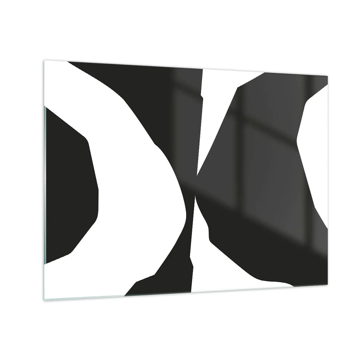 Üveg kép - Fekete-fehér grafikai kompozíció kontrasztos pozitív-negatív stílusban - 70x50cm - Pozitív-negatív - Modern fali dekoráció nappalihoz és hálószobához ARTTOR