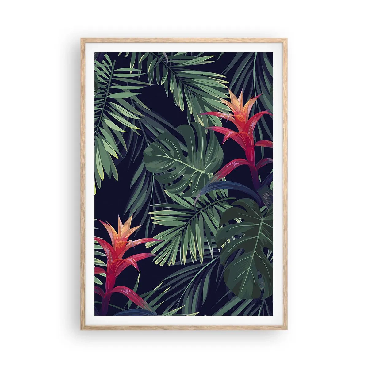 Poszter világos tölgy keretben - Zölden égni - 70x100 cm