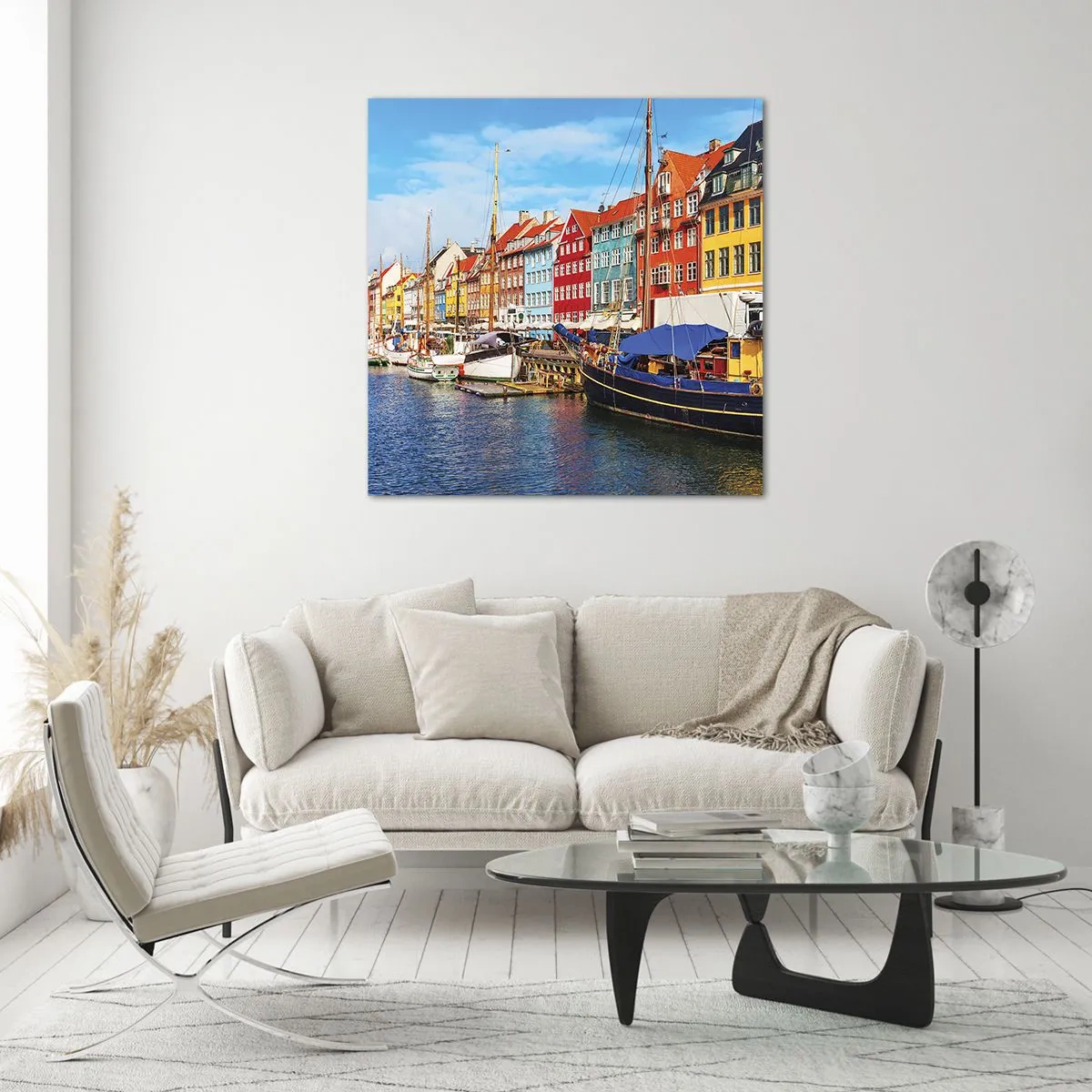 Üveg kép - Örömteli rakpart - 50x50 cm