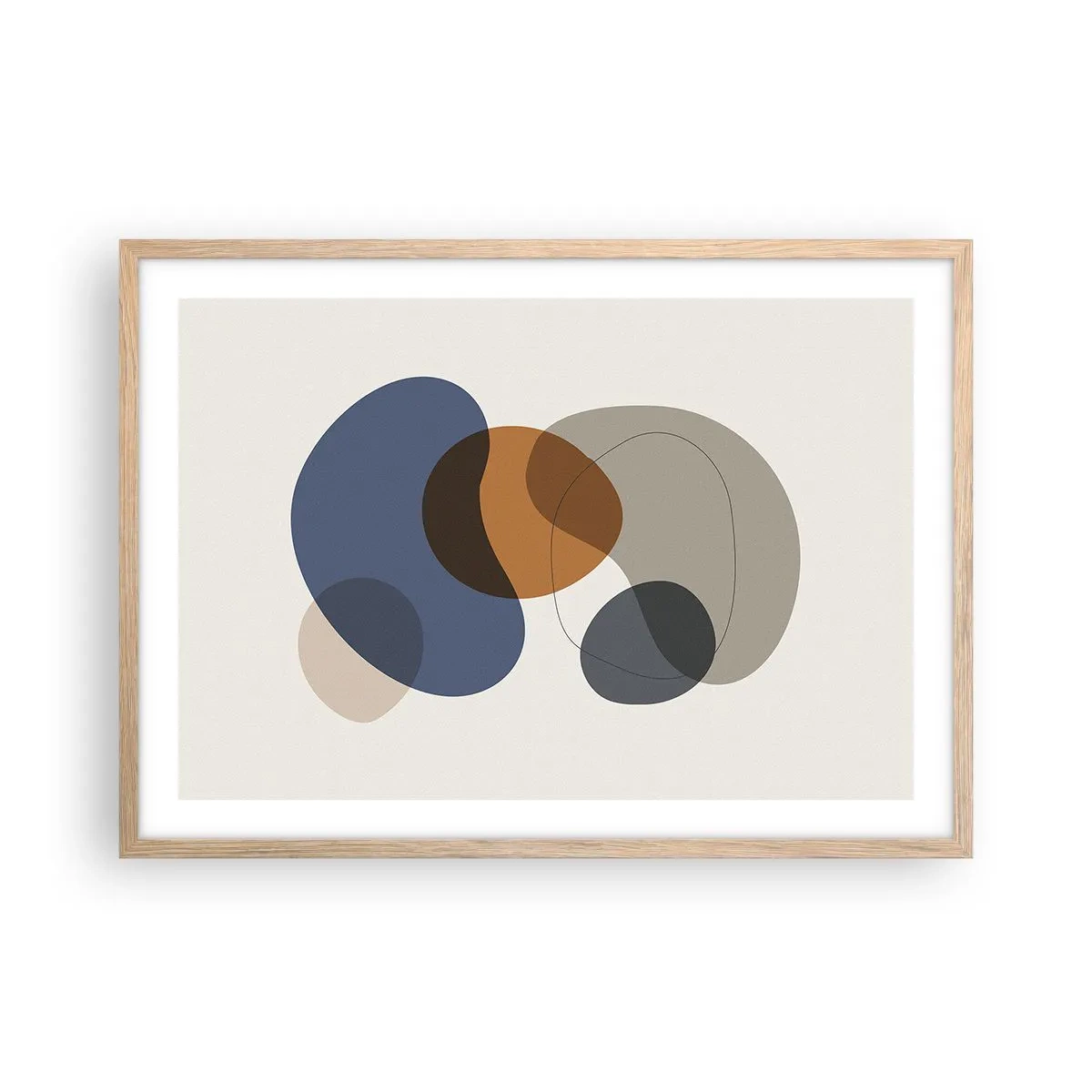 Poszter világos tölgy keretben - Színek cseppjei - 70x50 cm