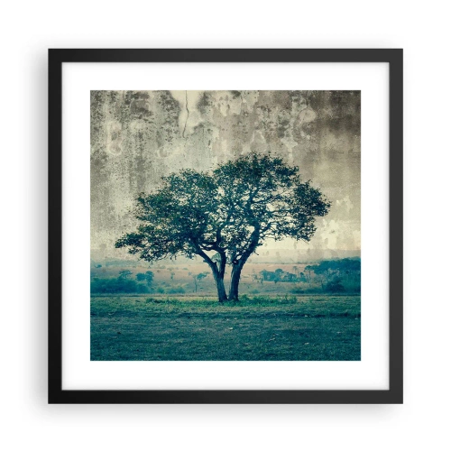 Poszter fehér keretben - Almafa a kék mezőn? - 40x40 cm