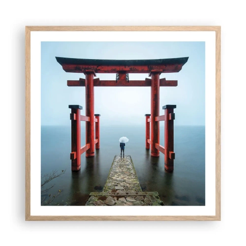 Poszter világos tölgy keretben - Japán álmodozás - 60x60 cm