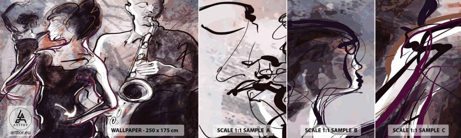 Fotótapéta Minta Öntapadós Deluxe Sticker - Oldódj fel a zenében - Zene, Dzsessz, Tánc - 100x30 cm