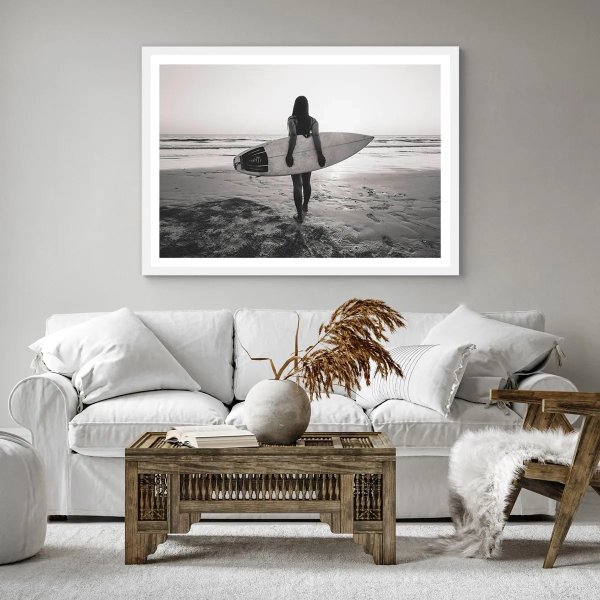Poszter fekete keretben - Tengeri hullámok lánya - 50x50 cm