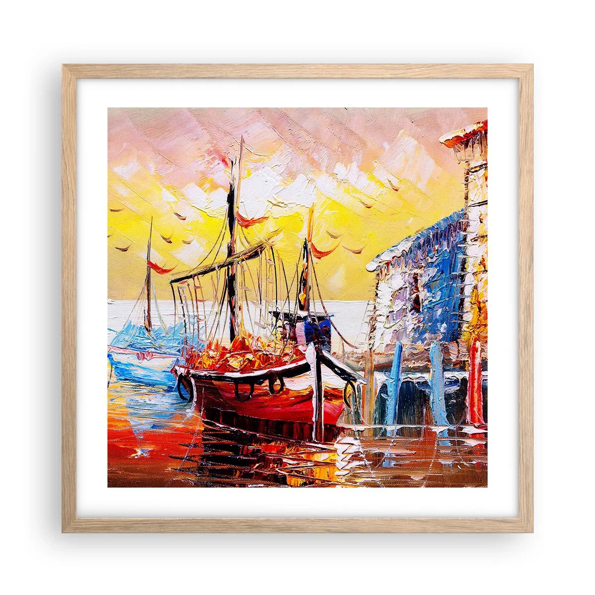 Poszter világos tölgy keretben - Boldog visszatérés - 50x50 cm