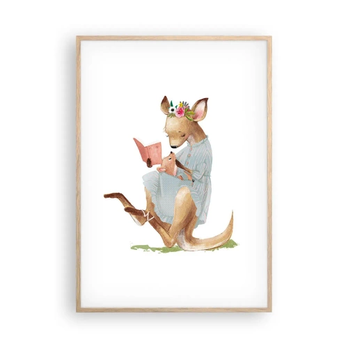 Poszter világos tölgy keretben - Olvass nekem anya - 70x100 cm