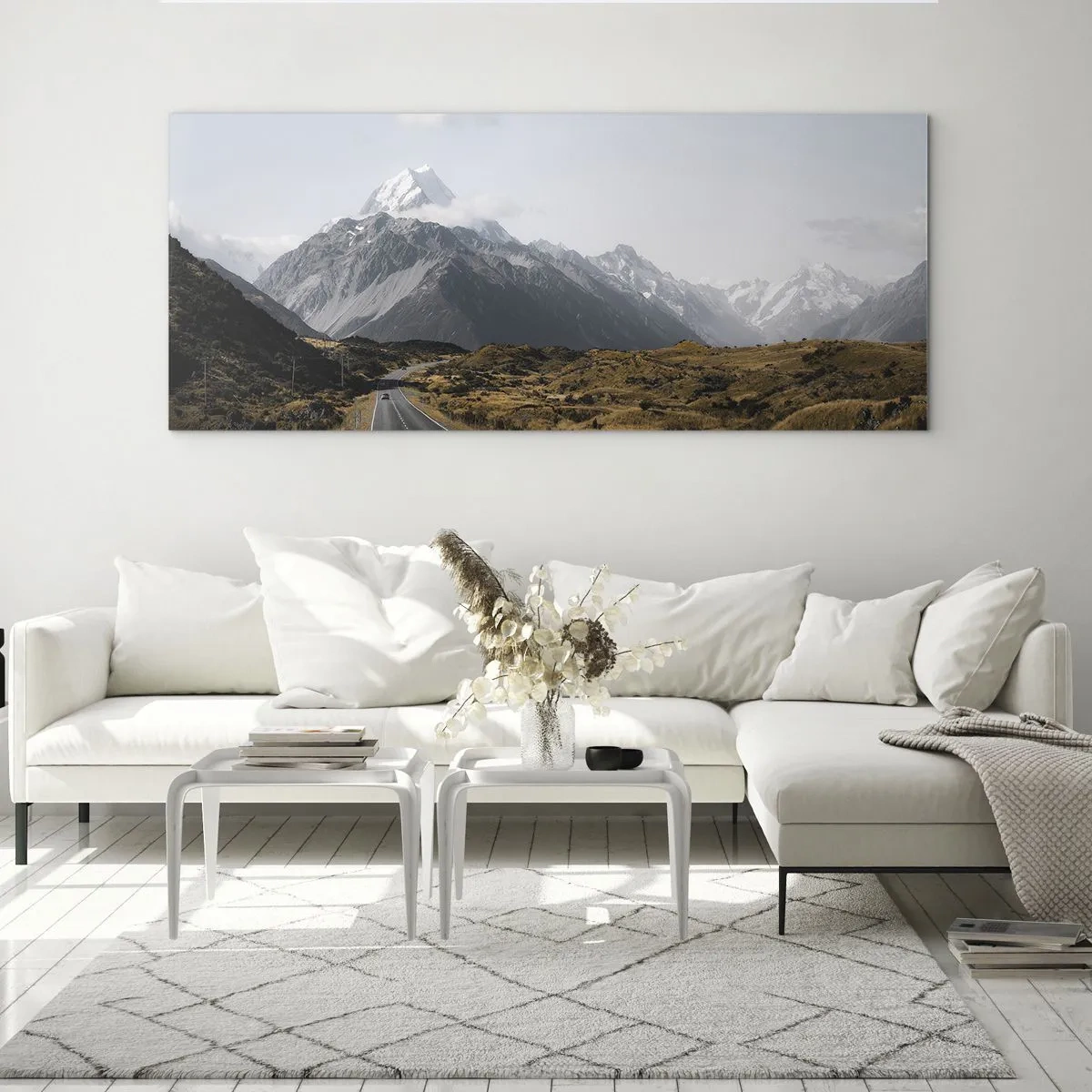 Üveg kép - Út a hegyek szívébe - 90x30 cm