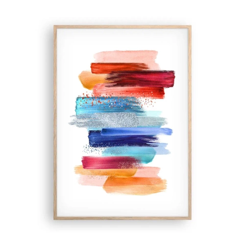 Poszter világos tölgy keretben - Fel és le - 70x100 cm