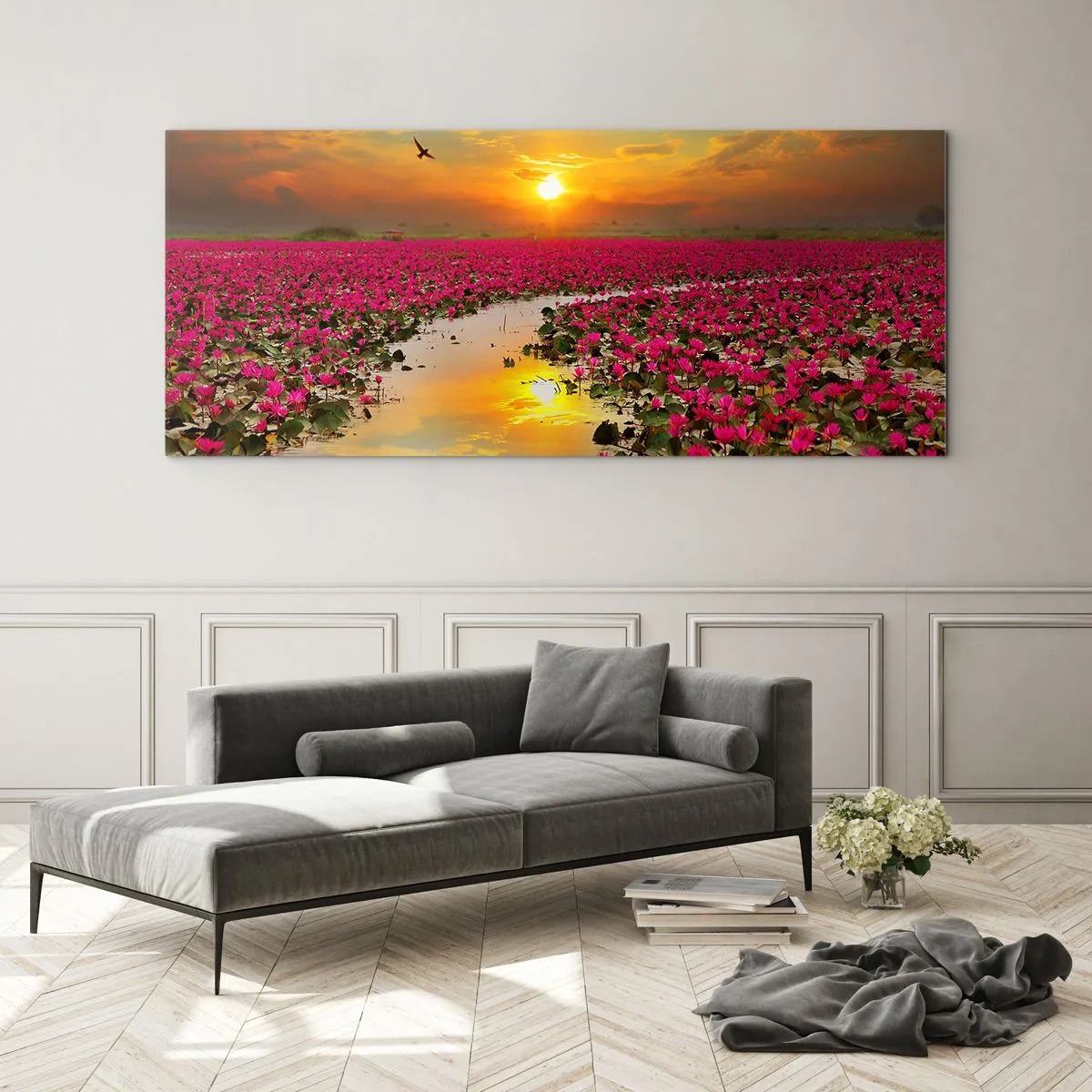 Üveg kép - A tó titokzatos élete - 100x40 cm
