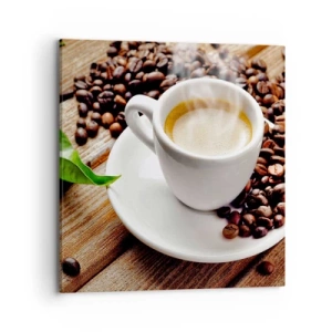 Vászonkép - Kávé az asztalon - 70x70 cm