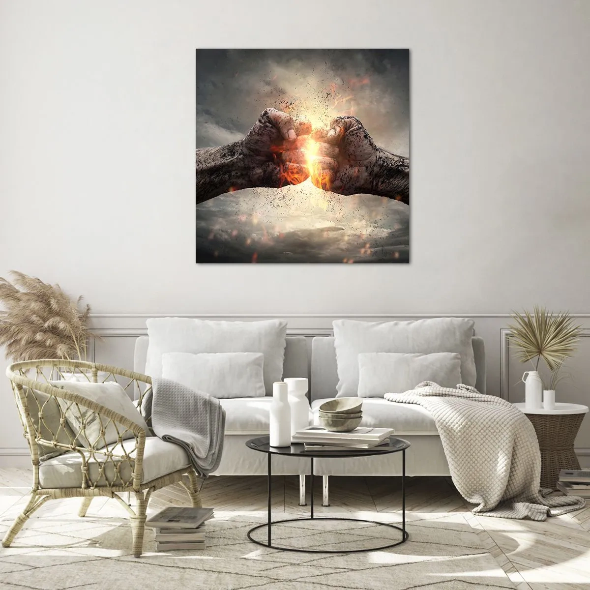 Üveg kép - Harcolj - 70x70 cm