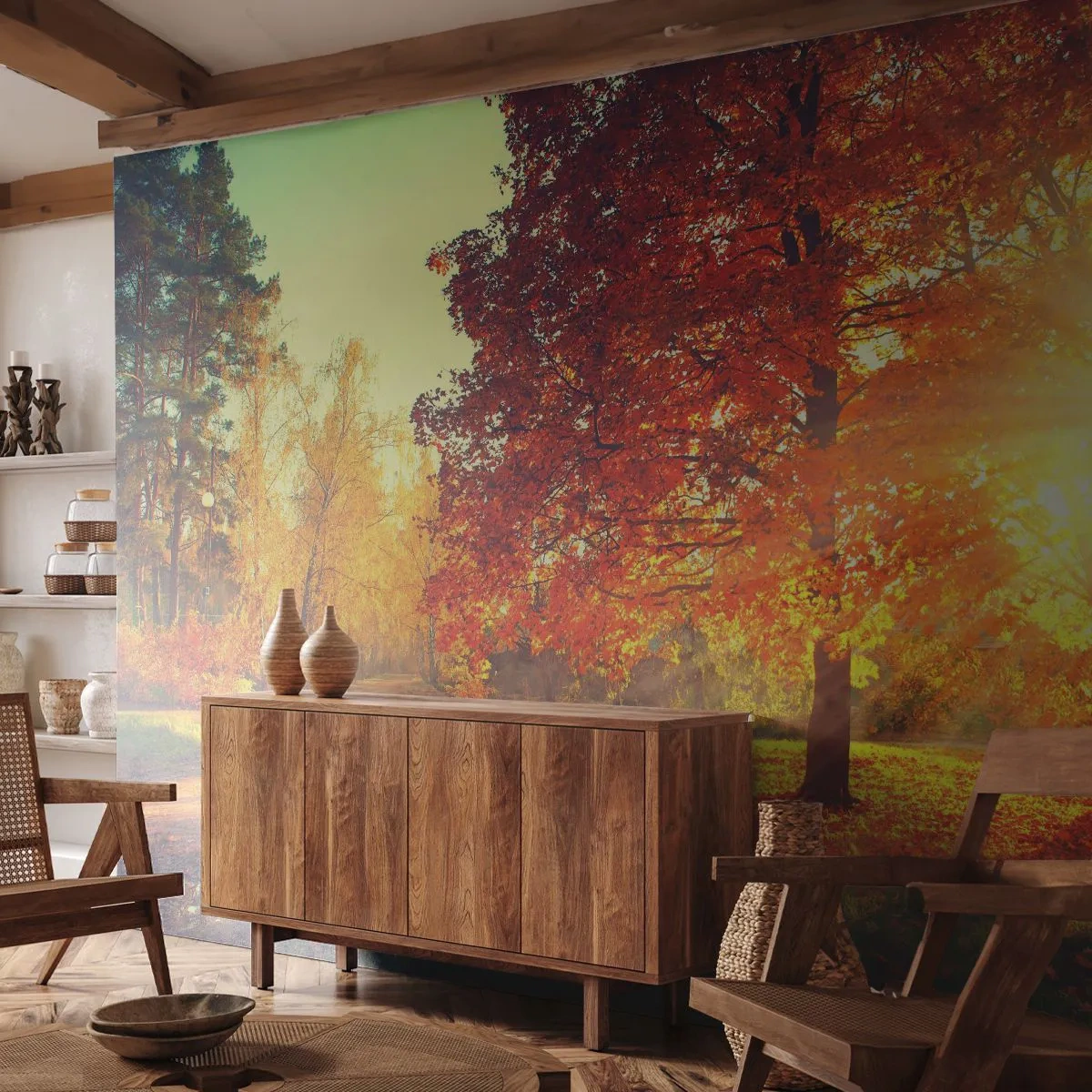 Fotótapéta Premium Canvas - A vörös gyönyörű - Tájkép, Park, Természet - 500x350 cm