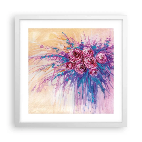 Poszter fekete keretben - Rózsaszín szökőkút - 40x40 cm