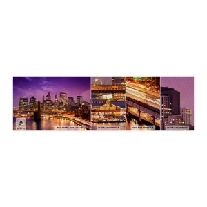 Fotótapéta Minta Premium Sand - Lila-arany Manhathann - Város, New York, Építészet - 100x30 cm