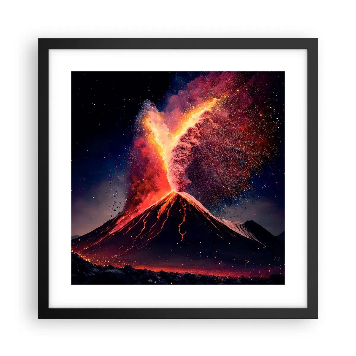 Poszter fehér keretben - Szépség és horror - 40x40 cm