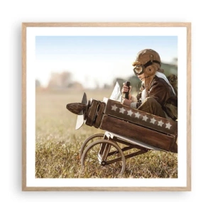 Poszter világos tölgy keretben - Indulás egy álom felé - 60x60 cm