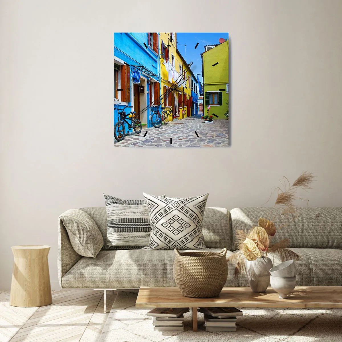 Falióra, Óra - Pasztell, édes sikátor - 30x30 cm