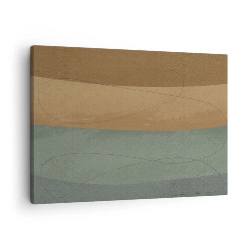 Vászonkép - Absztrakt kompozíció természetes földszínekben - 70x50cm - Vízszintes kompozíció - Modern fali dekoráció nappalihoz és hálószobához ARTTOR