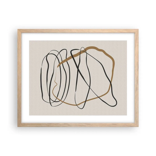 Poszter világos tölgy keretben - Kompozíció - birtokló tánc - 50x40 cm