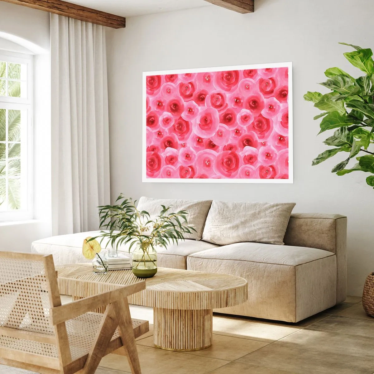 Poszter - Rózsák alul és felül - 91x61 cm