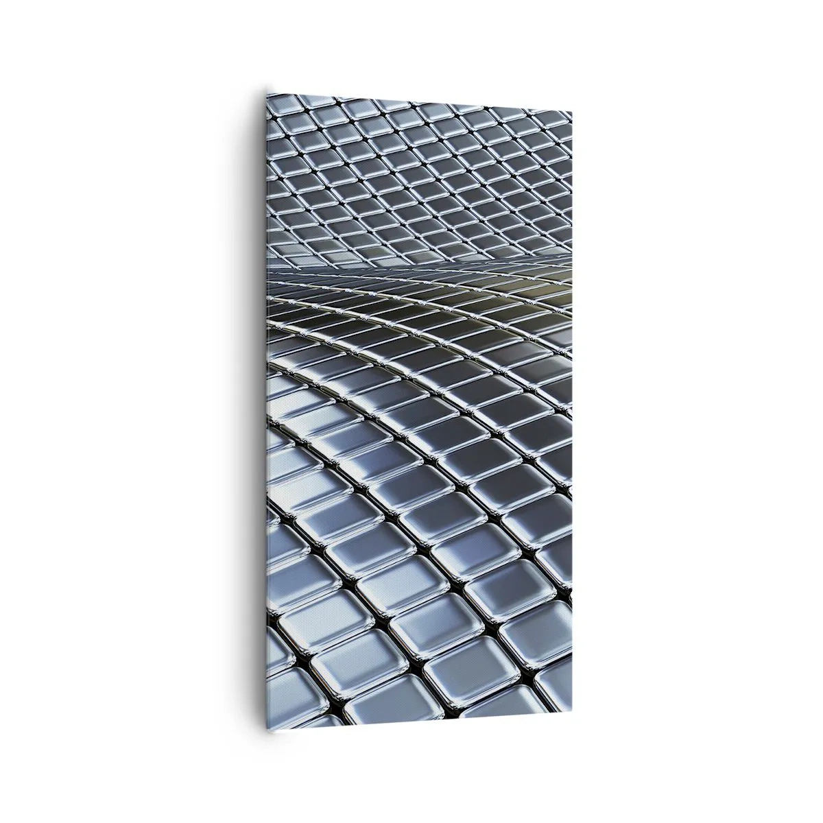 Vászonkép - Fémes ezüst hullám - 65x120 cm