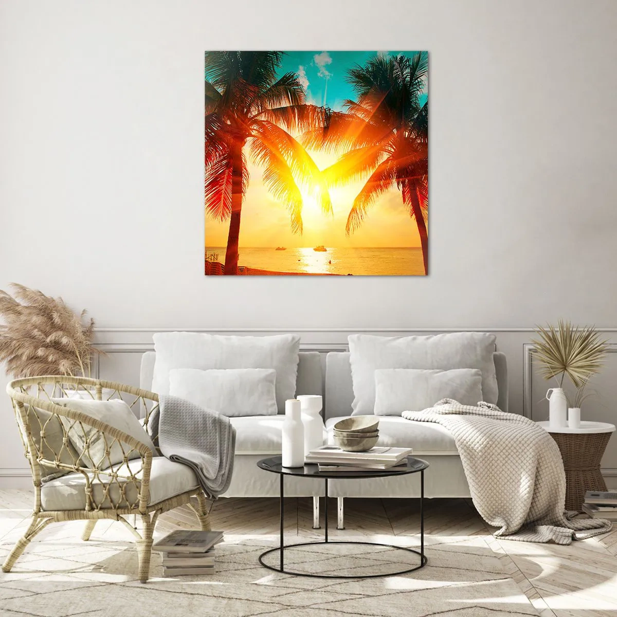 Üveg kép - Egzotikus pár - 60x60 cm