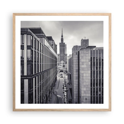 Poszter világos tölgy keretben - Varsói völgy - 60x60 cm