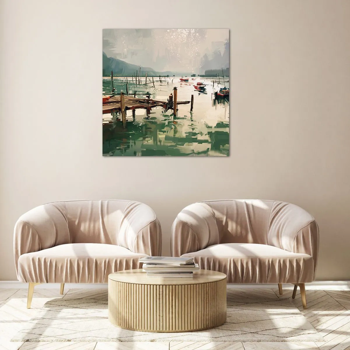 Üveg kép - Leöntött olvasztott holddal - 70x70 cm