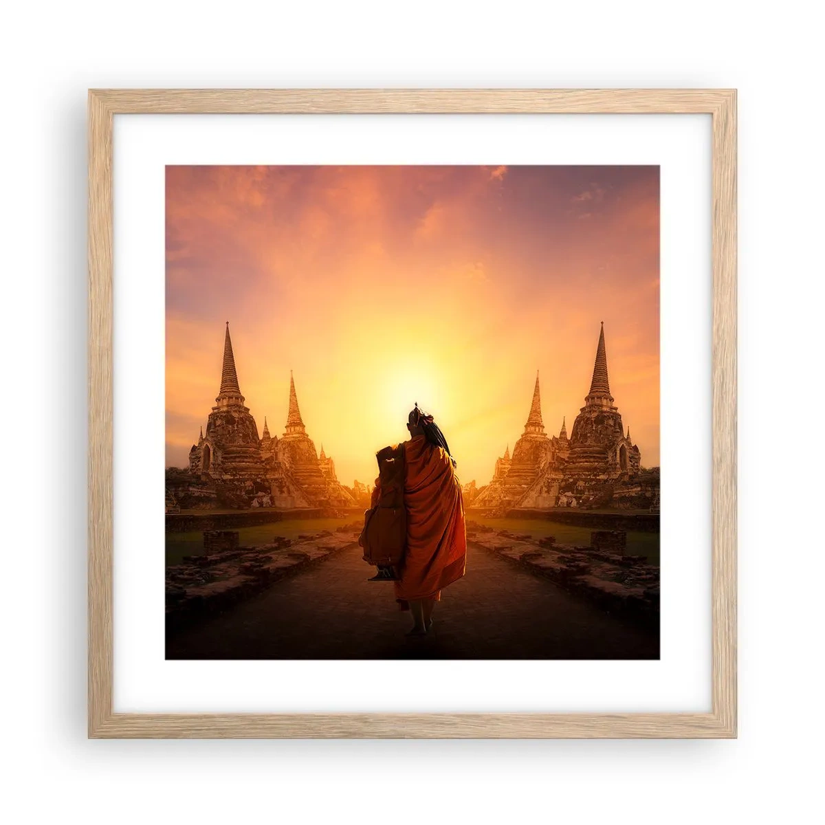 Poszter világos tölgy keretben - Nyugalomban a végtelenségen át - 40x40 cm