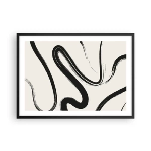 Poszter fehér keretben - Fekete-fehér rajongás - 70x50 cm