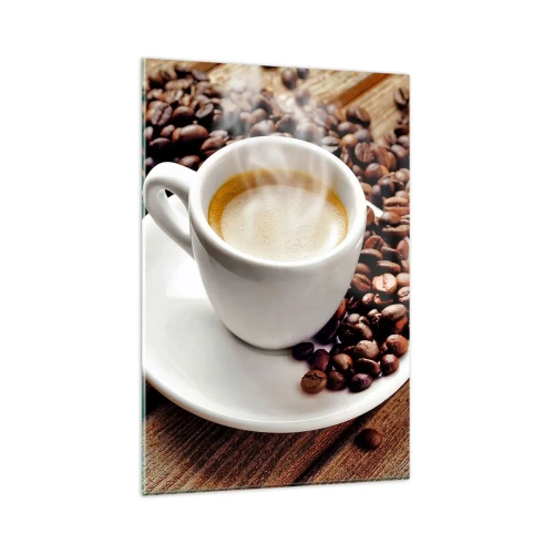 Üveg kép - Kávé az asztalon - 80x120 cm