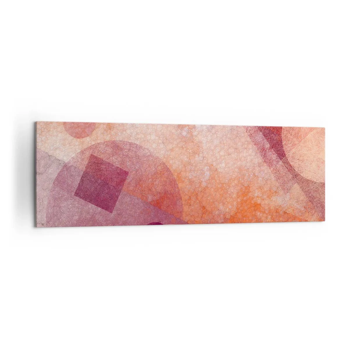 Vászonkép - Geometriai transzformációk rózsaszínben - 160x50 cm