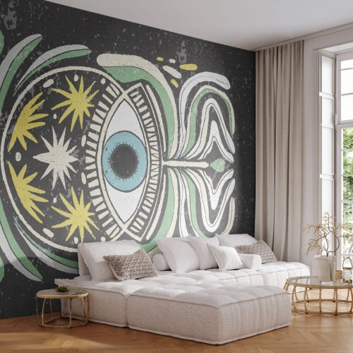 Fotótapéta Premium Sand - Törzsi rituálék - Boho, Szem, Pasztell - 200x140 cm