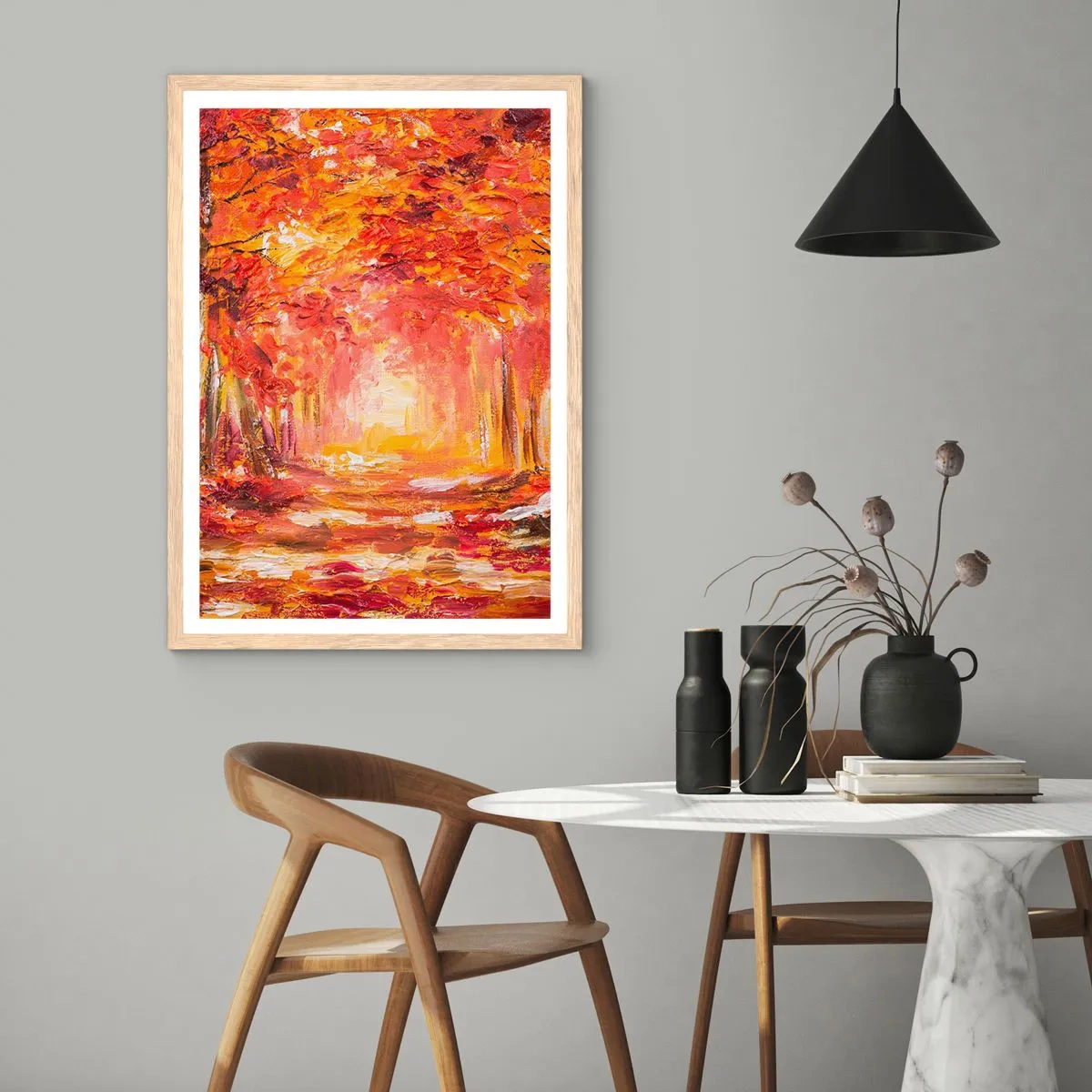 Poszter világos tölgy keretben - Rézerdő - 61x91 cm