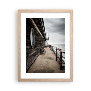 Poszter világos tölgy keretben - Megállt az idő - 30x40 cm