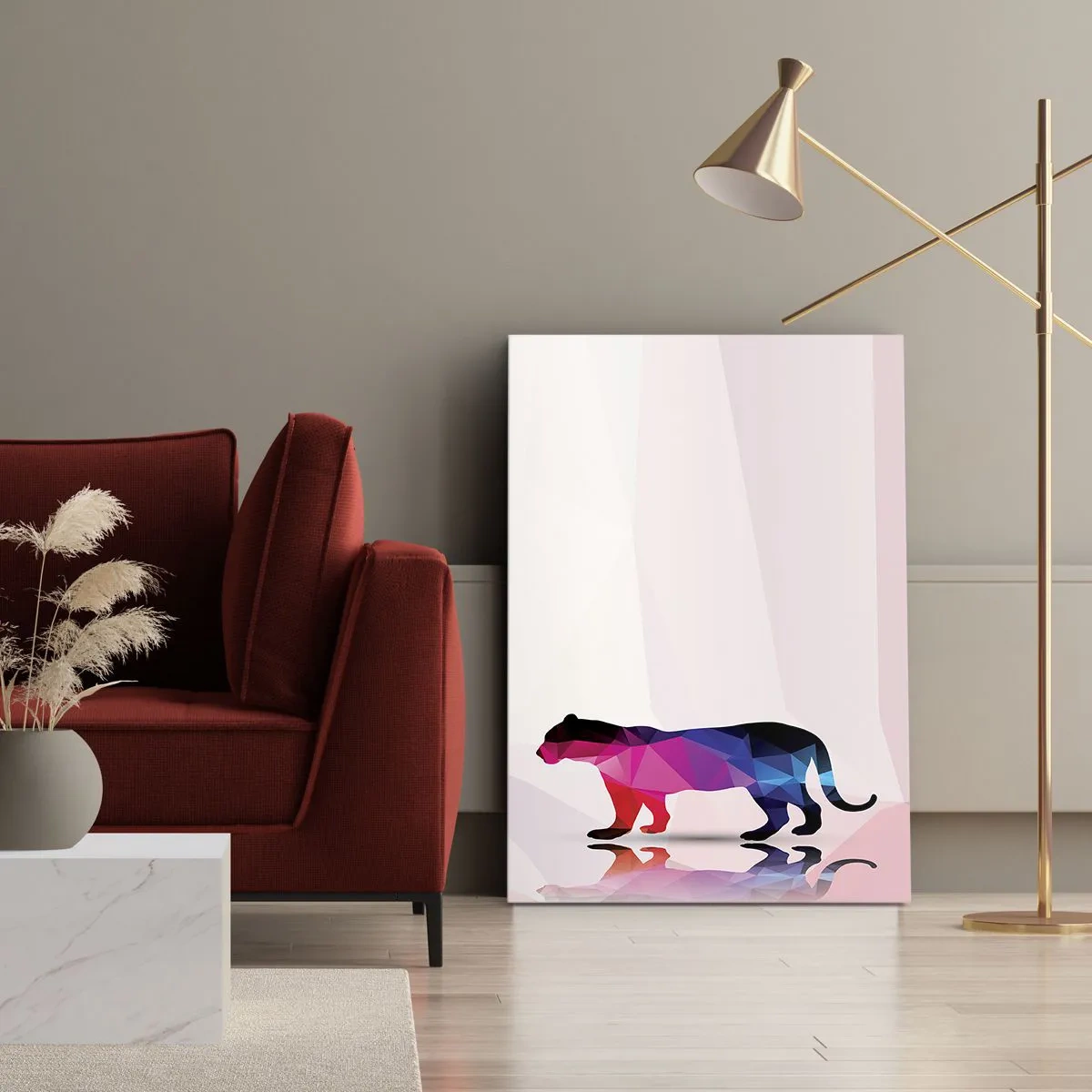 Vászonkép - Gyémánt párduc - 65x120 cm