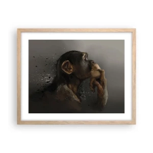 Poszter világos tölgy keretben - Biztosan gondolkodó - 50x40 cm