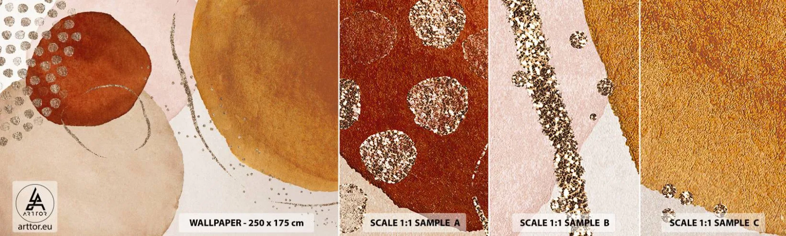 Fotótapéta Minta Öntapadós Deluxe Sticker - Gömbölyűség és mozgás - Absztrakció, Darab, Modern minta - 100x30 cm