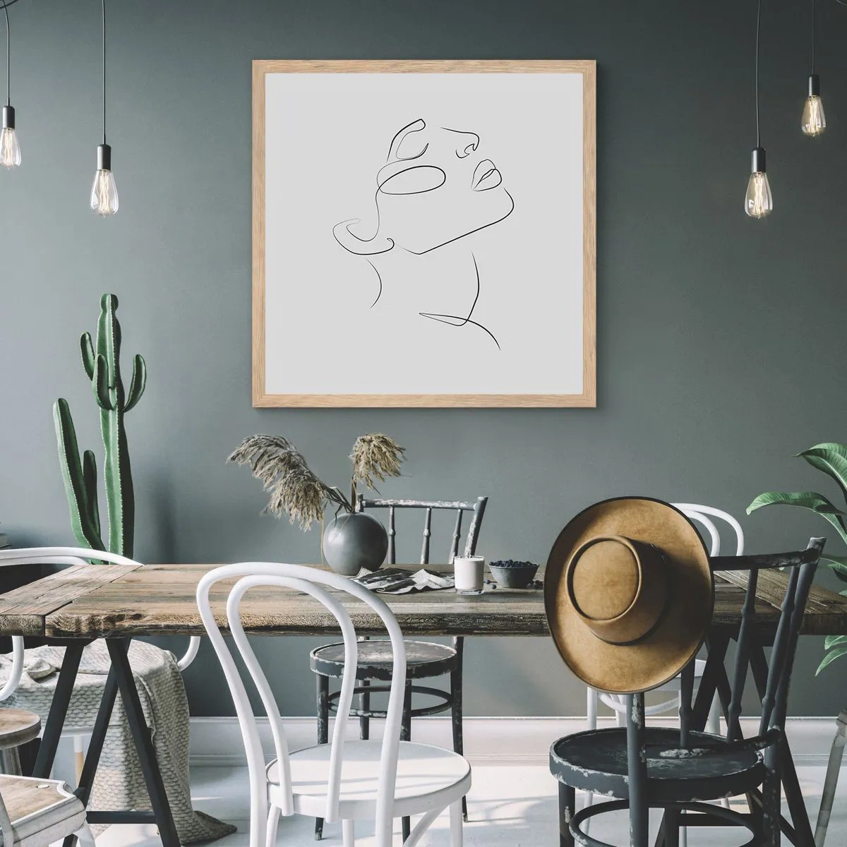 Poszter világos tölgy keretben - Az álmok fordulatai - 50x50 cm