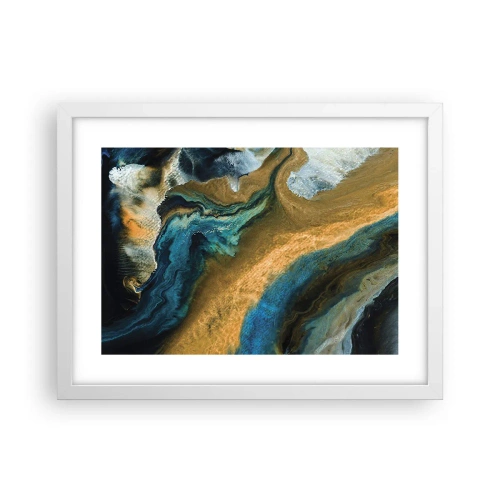 Poszter fekete keretben - Kék - sárga - kölcsönös hatások - 40x30 cm