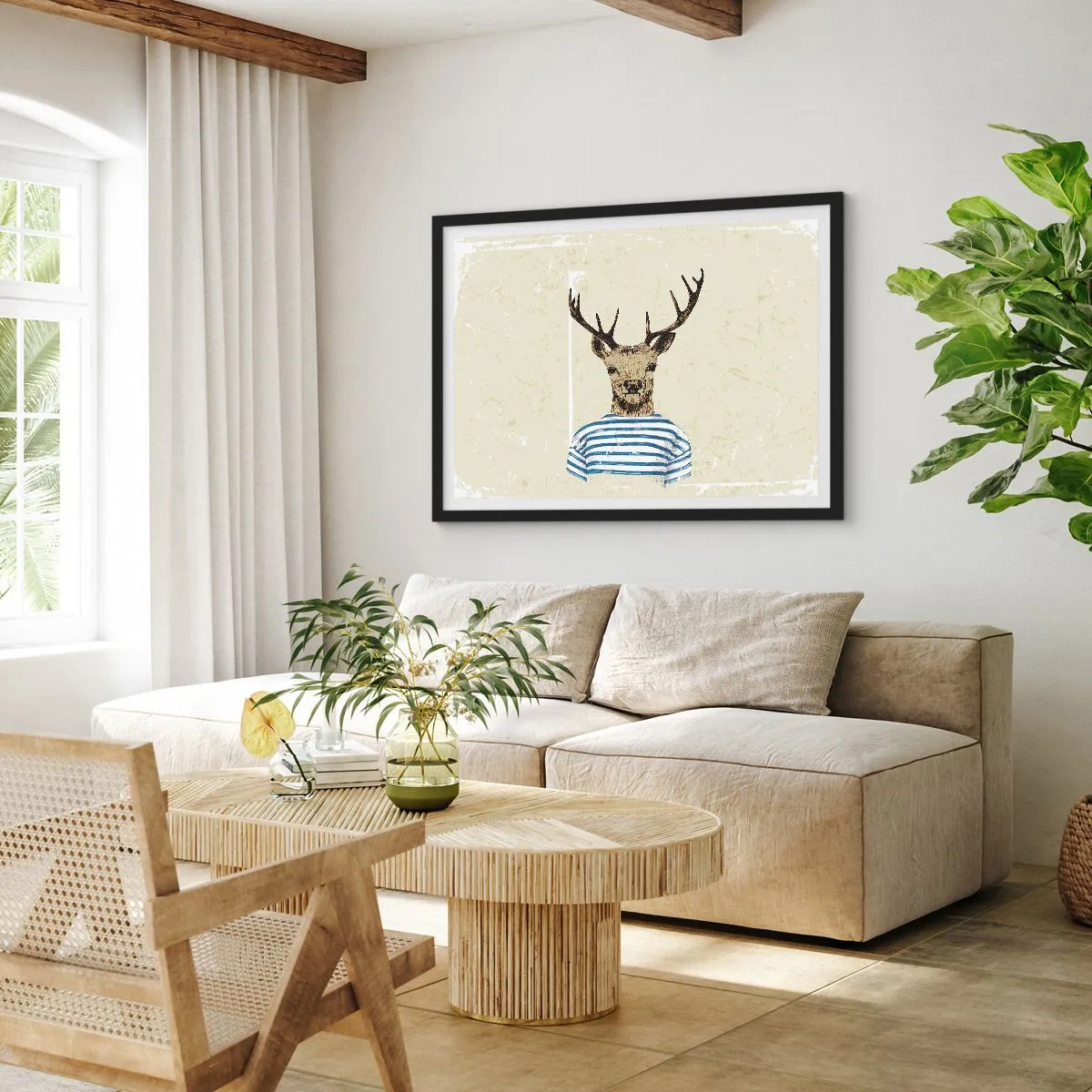 Poszter fehér keretben - Mert szeretem a csíkos pólókat! - 100x70 cm