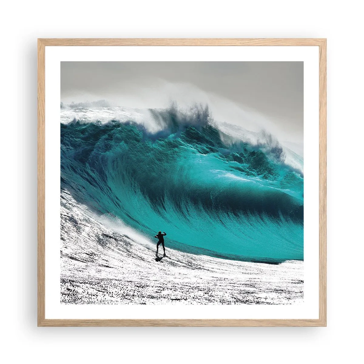 Poszter világos tölgy keretben - Kihívás elfogadva - 60x60 cm