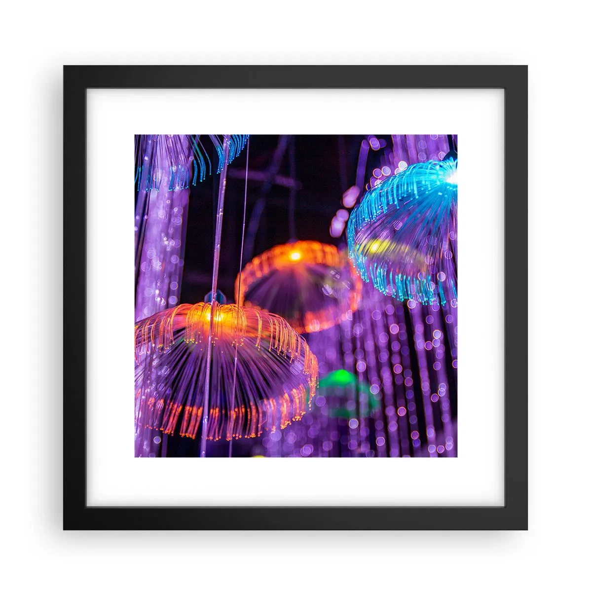 Poszter fehér keretben - Világító szökőkút - 30x30 cm