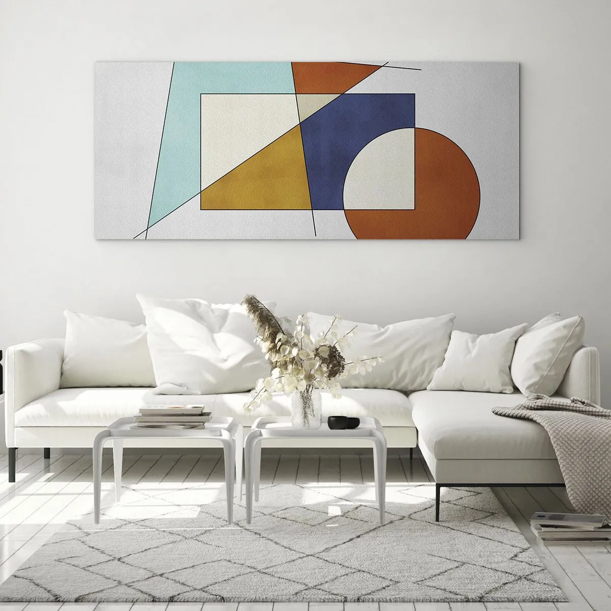 Üveg kép - Absztrakció: modernista szórakozás - 100x40 cm