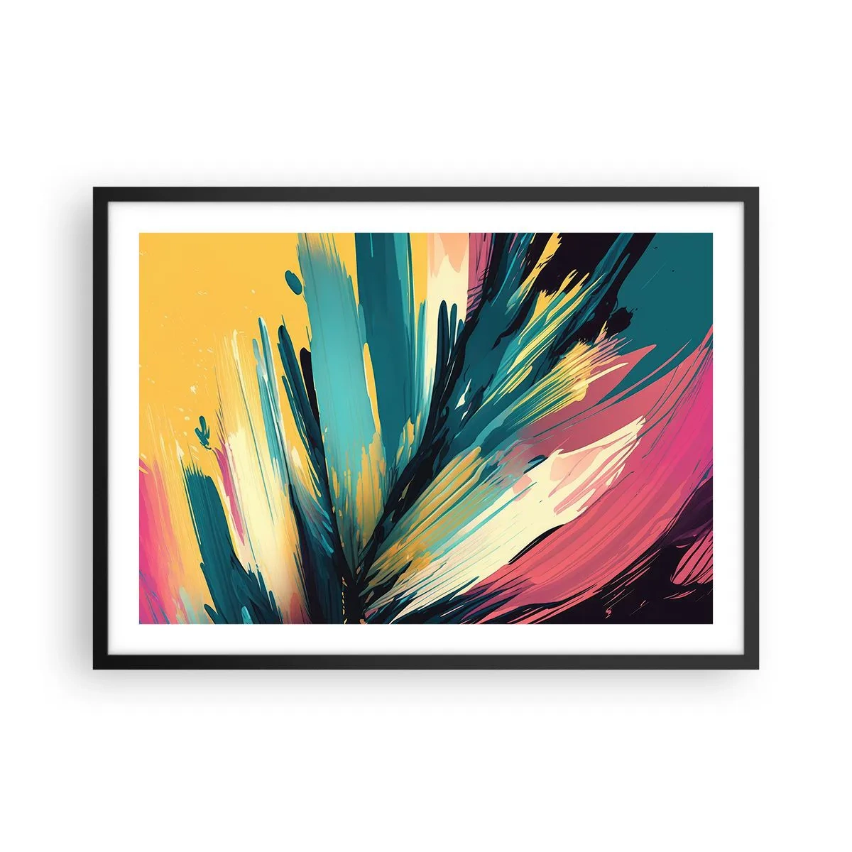 Poszter fehér keretben - Kompozíció - az öröm robbanása - 70x50 cm