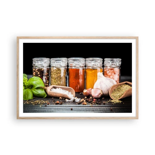 Poszter világos tölgy keretben - Hogy az életnek legyen íze - 91x61 cm