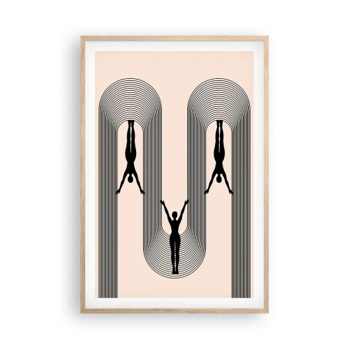 Poszter világos tölgy keretben - Fejjel lefelé - 61x91 cm