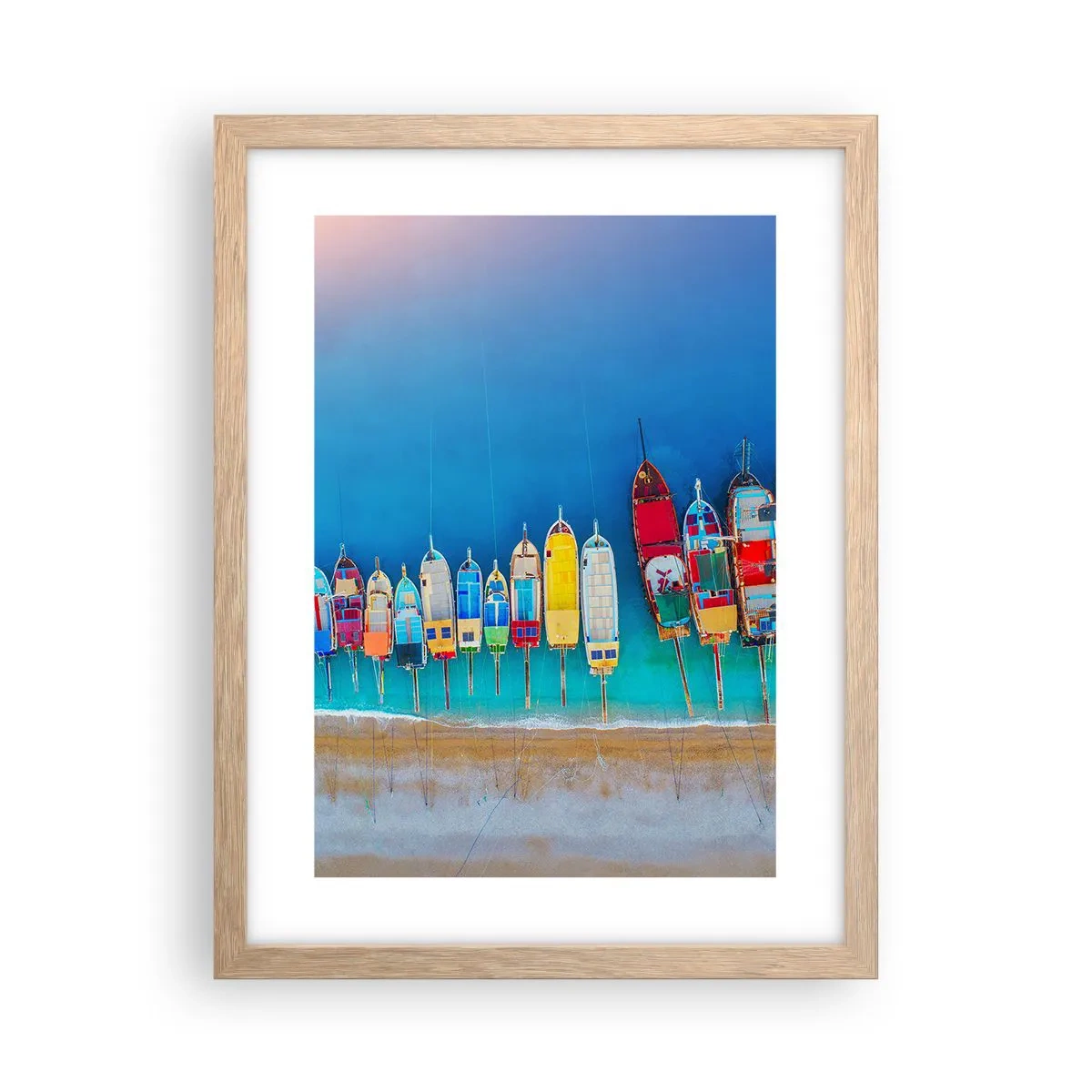 Poszter világos tölgy keretben - Madártávlatból - 30x40 cm