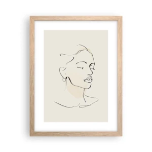 Poszter világos tölgy keretben - Bizonyos vonallal - 30x40 cm